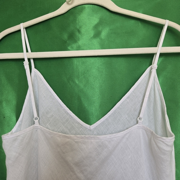 WILFRED ARITZIA SLIP DRESS WHITE 100% LINEN WOMEN SPAGHETTI STRAP SZ MEDIUM - Picture 9 of 10